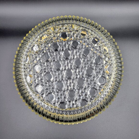 Vintage Crystal Heavy Cut Glass Bowl Rimmed With Silver Made In England Read - Picture 6 of 8